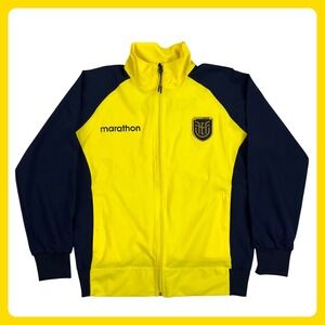 Marathon Ecuador F.E.F. Track Jacket Kids Size 14 Yellow Navy Full Zip Soccer
